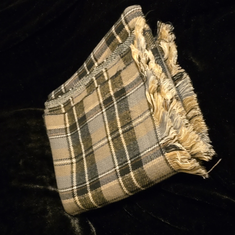 Saks plaid shawl